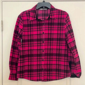 Riders by Lee Women’s Pink & Black Fleece Shirt Size M